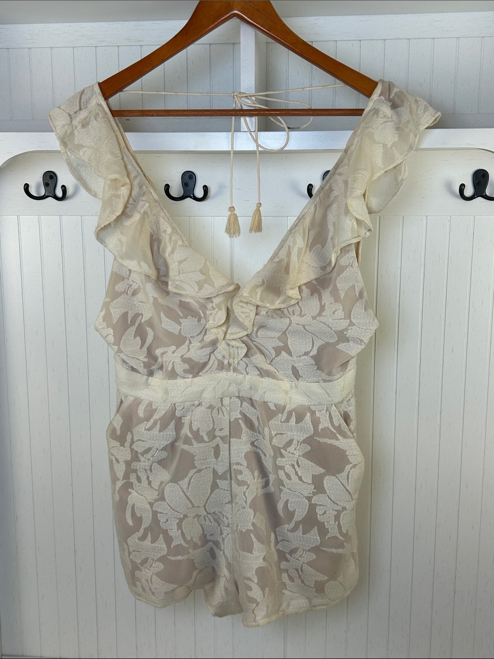 Free People x The Jetset Diaries Ivory Lace Romper M